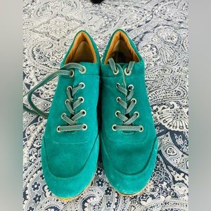 Max Mara teal running shoes